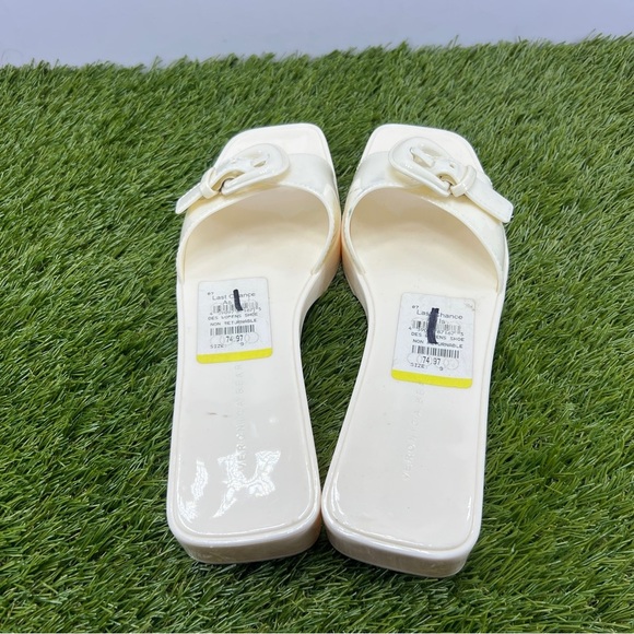 VERONICA BEARD Davina White Jelly Oversized Buckle Slide Sandals, Size 9M - Picture 5 of 11